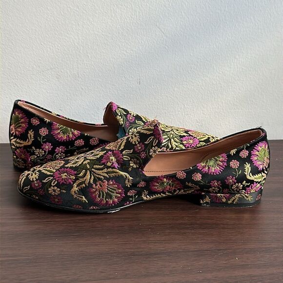 Lewit Gabriella Floral Embroidered Slip-on Loafers Sz 38.5 - Picture 5 of 7
